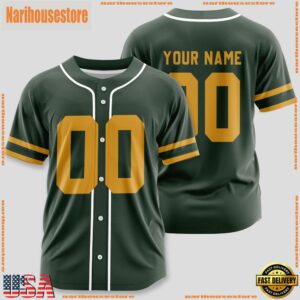 Custom Name And Number Green Bay Packers NFL Team Sport Baseball Jersey