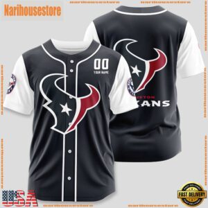 Custom Name And Number Houston Texans NFL Team Baseball Jersey