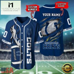 Custom Name And Number Indianapolis Colts NFL Team Sport Baseball Jersey Shirt