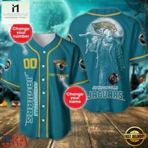 Custom Name And Number Jacksonville Jaguars NFL Horror 3D Baseball Jersey Shirt