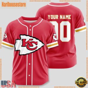 Custom Name And Number Kansas City Chiefs NFL Sport Baseball Jersey