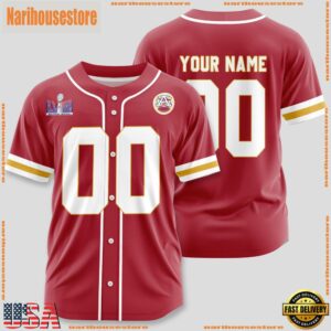 Custom Name And Number Kansas City Chiefs NFL Team Baseball Jersey