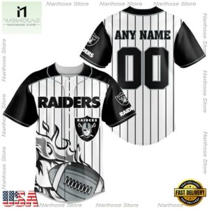 Custom Name And Number Las Vegas Raiders NFL 3D Baseball Jersey Shirt