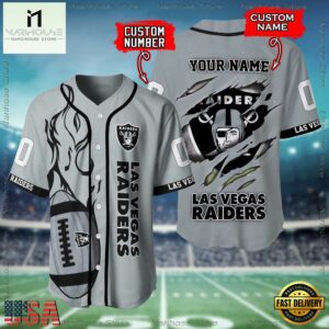 Custom Name And Number Las Vegas Raiders NFL Football Team Baseball Jersey Shirt