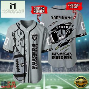 Custom Name And Number Las Vegas Raiders NFL Team Sport Baseball Jersey Shirt