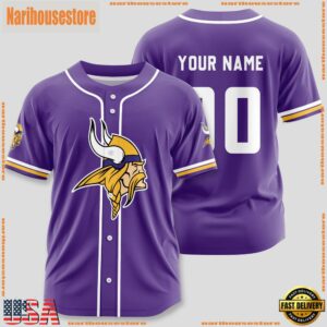 Custom Name And Number Minnesota Vikings NFL Sport Baseball Jersey