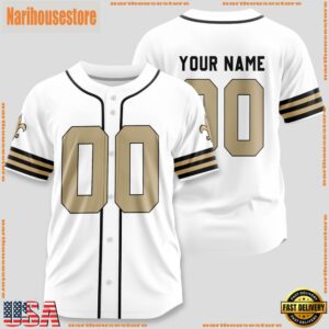 Custom Name And Number New Orleans Saints NFL Team Baseball Jersey