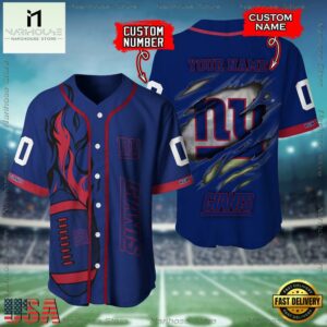 Custom Name And Number New York Giants NFL Football Team Baseball Jersey Shirt