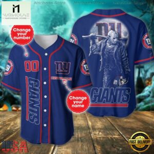 Custom Name And Number New York Giants NFL Horror 3D Baseball Jersey Shirt
