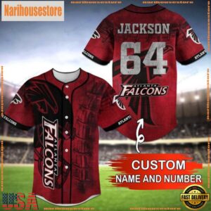 Custom Name And Number NFL Team Atlanta Falcons Baseball Jersey Shirt