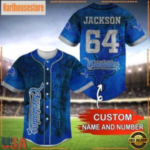 Custom Name And Number NFL Team Detroit Lions Baseball Jersey Shirt