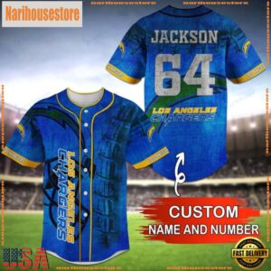 Custom Name And Number NFL Team Los Angeles Chargers Baseball Jersey Shirt