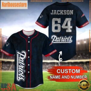 Custom Name And Number NFL Team New England Patriots Baseball Jersey Shirt