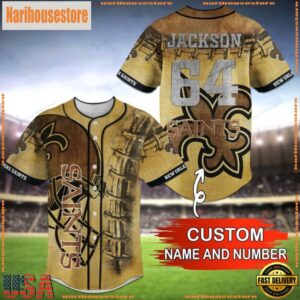 Custom Name And Number NFL Team New Orleans Saints Baseball Jersey Shirt