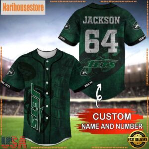 Custom Name And Number NFL Team New York Jets Baseball Jersey Shirt