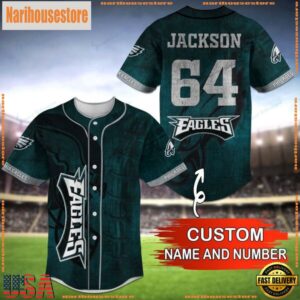 Custom Name And Number NFL Team Philadelphia Eagles Baseball Jersey Shirt