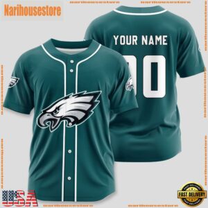 Custom Name And Number Philadelphia Eagles NFL Sport Baseball Jersey