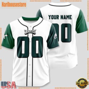 Custom Name And Number Philadelphia Eagles NFL Team Sport Baseball Jersey