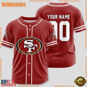 Custom Name And Number San Francisco 49ers 1 NFL Team Baseball Jersey