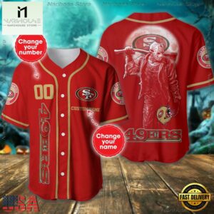 Custom Name And Number San Francisco 49ers NFL Horror 3D Baseball Jersey Shirt