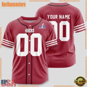 Custom Name And Number San Francisco 49ers NFL Team Sport Baseball Jersey