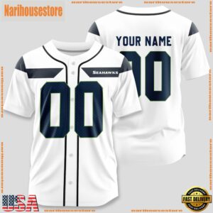 Custom Name And Number Seattle Seahawks NFL Team Baseball Jersey