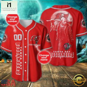 Custom Name And Number Tampa Bay Buccaneers NFL Horror 3D Baseball Jersey Shirt
