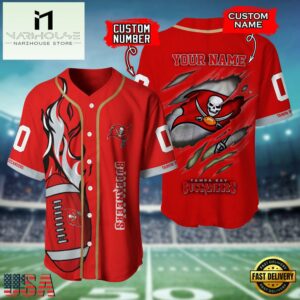 Custom Name And Number Tampa Bay Buccaneers NFL Team Sport Baseball Jersey Shirt