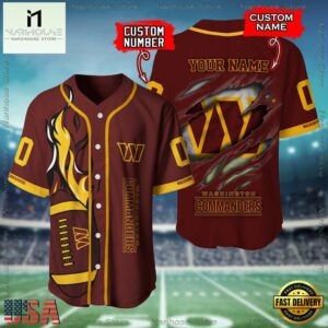 Custom Name And Number Washington Commanders NFL Football Team Baseball Jersey Shirt