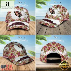 Custom Name NFL Arizona Cardinals Hawaiian Pattern Baseball Cap