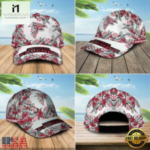 Custom Name NFL Atlanta Falcons Hawaiian Pattern Baseball Cap