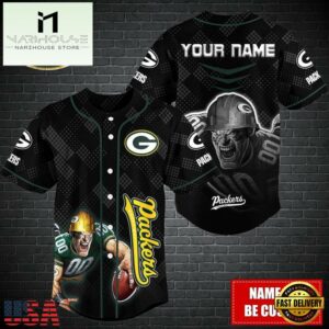 Custom Name NFL Green Bay Packers Mascot Baseball Jersey