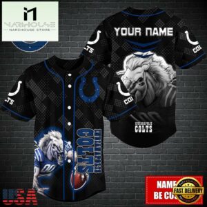 Custom Name NFL Indianapolis Colts Mascot Baseball Jersey