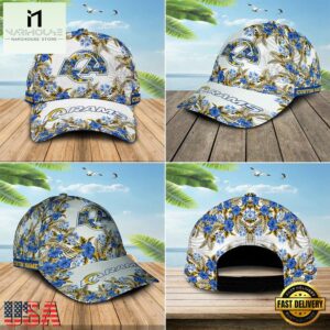 Custom Name NFL Los Angeles Chargers Hawaiian Pattern Baseball Cap