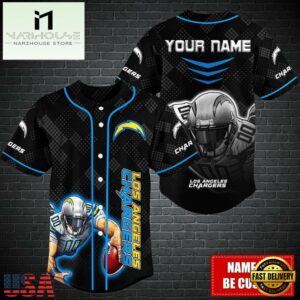 Custom Name NFL Los Angeles Chargers Mascot Baseball Jersey