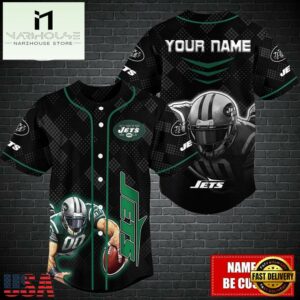 Custom Name NFL New York Jets Mascot Baseball Jersey
