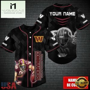 Custom Name NFL Washington Commanders Mascot Baseball Jersey