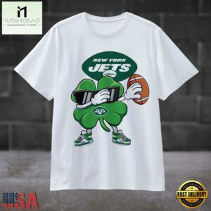 Dabbing Shamrock Football St Patricks Day New York Jets NFL 2025 T Shirt