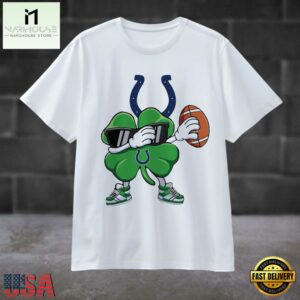 Dabbing Shamrock St Patricks Day Indianapolis Colts NFL 2025 T Shirt