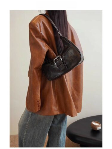 Alternative view of Women's Retro Shoulder Bag Underarm Crescent Crossbody Bag