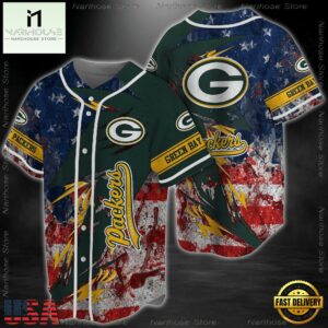 Green Bay Packers NFL Baseball Jersey Shirt