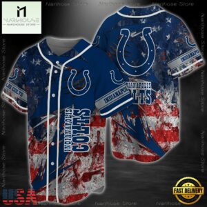 Indianapolis Colts NFL Logo Baseball Jersey Shirt