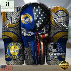 Los Angeles Rams NFL Skull Iron Pattern Tumbler