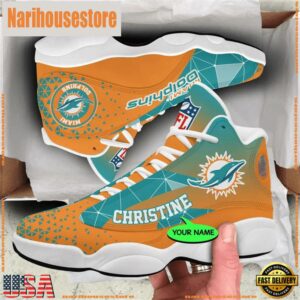 Miami Dolphins NFL Personalized Jordan 13 Shoes