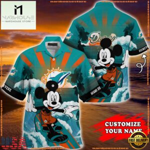 Miami Dolphins Special Mickey Mouse Movies Design Summer Hawaiian Shirt, NFL Aloha Shirt