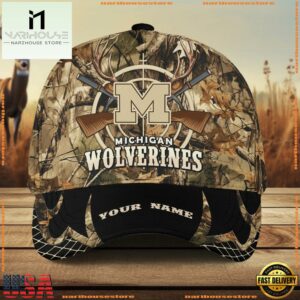 Michigan Wolverines Camo Hunting Cap, Sport Team Camo Hunting Hats