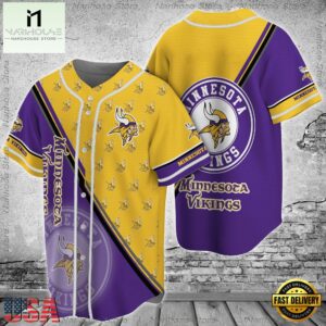 Minnesota Vikings NFL Baseball Jersey Shirt