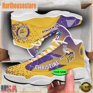 Minnesota Vikings NFL Personalized Jordan 13 Shoes