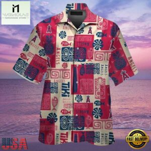 MLB Angels Tribal Print Style Hot Trending Summer Hawaiian Shirt With Polynesian Symbols
