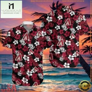 MLB Arizona Diamondbacks Black Floral Tropical Aloha ShirtGroup
